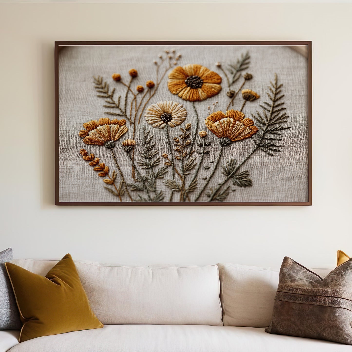 Beautiful Floral Embroidery Art Wall Decor Product