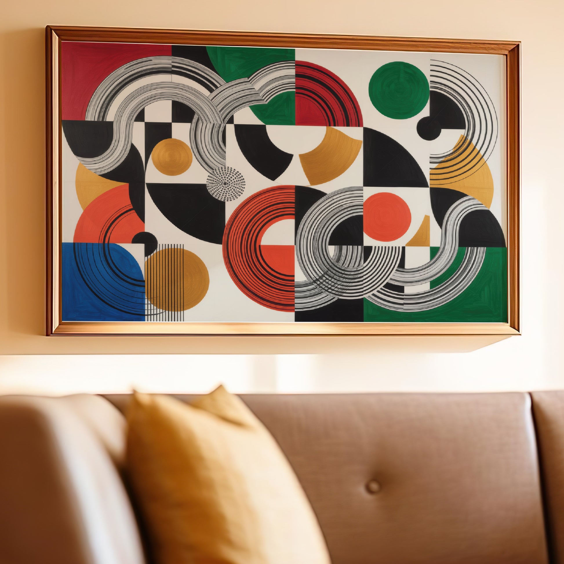 Bold Geometric Patterns Contemporary Wall Art Piece