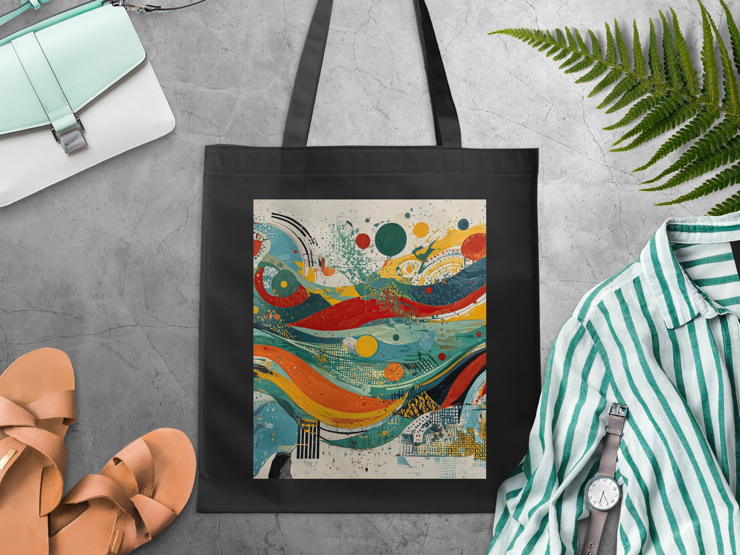 Vibrant abstract artwork flowing waves pattern product type
Tote bag, Abstract design, Colorful art, Wave pattern, Artistic bag, Unique print, Everyday carryall, Shopping bag, Reusable bag, Fashion accessory, Statement bag, Boho style, Modern art, Graphic design, Vivid colors, Artistic tote, Abstract print, Stylish bag, Tote bag art, Eclectic design