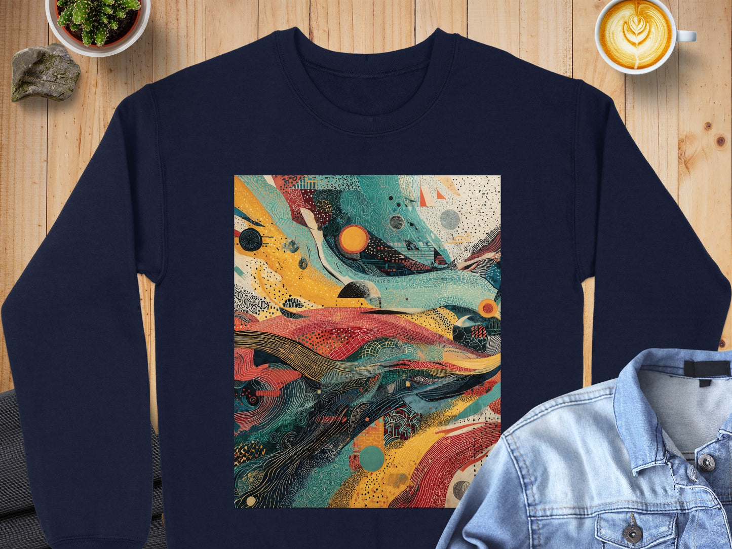 Abstract Art Colorful Wave Patterned Sweatshirt product type
Sweatshirt
Crewneck
Abstract design
Colorful pattern
Wave art
Modern art
Graphic print
Blue sweatshirt
Unique design
Artistic top
Pullover
Streetwear
Casual fashion
Unisex apparel
Cozy style
Statement piece
Aesthetic clothing
Vibrant print
Contemporary art
Bold design