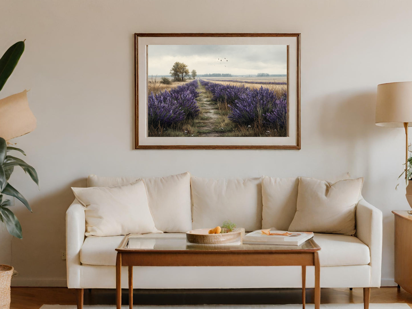 Lavender Field Landscape Wall Art for Home Decor