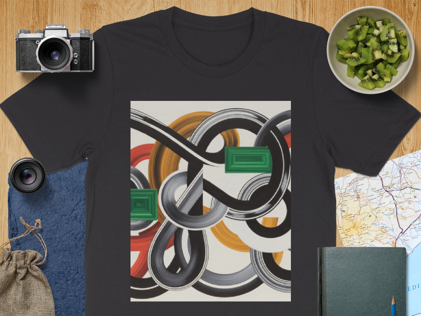 Abstract Looped and Intertwined Patterns Art T-Shirt