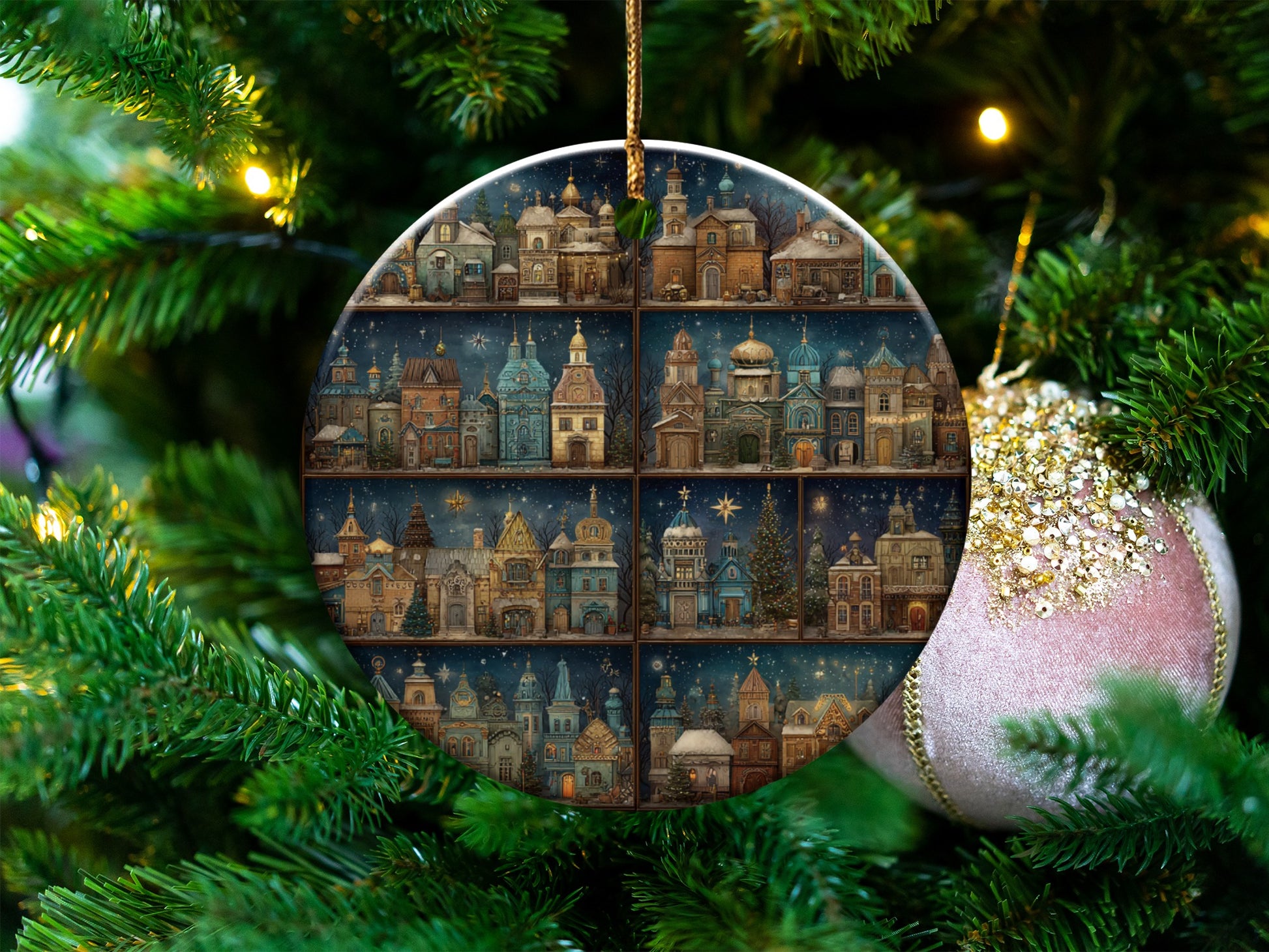 Beautifully Detailed Christmas Village Ornament
