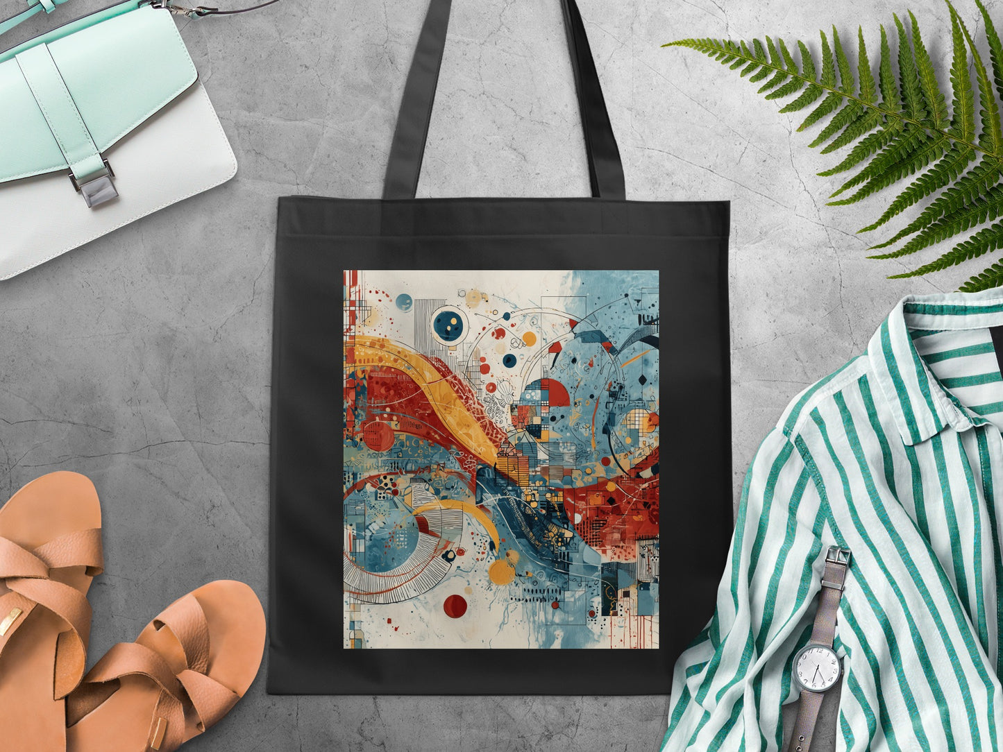 Modern Abstract Geometric Pattern Dynamic Art tote bag
Abstract art
Geometric design
Colorful print
Modern pattern
Artistic tote
Unique design
Statement bag
Fashion accessory
Designer print
Graphic art
Everyday tote
Gift idea
Circles pattern
Dynamic art
Abstract painting
Vibrant colors
Red blue yellow
Creative design
Tote bag art
Abstract shapes