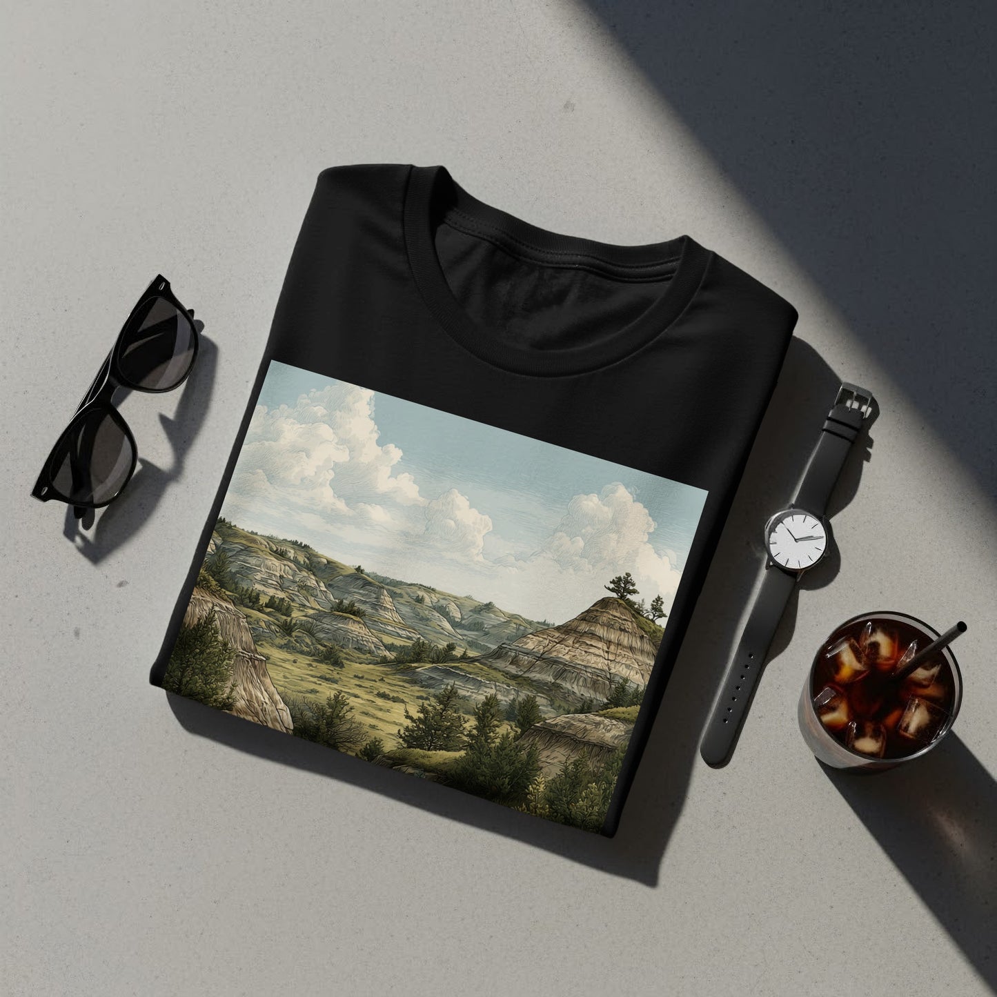 Scenic Mountain Landscape Print T-Shirt