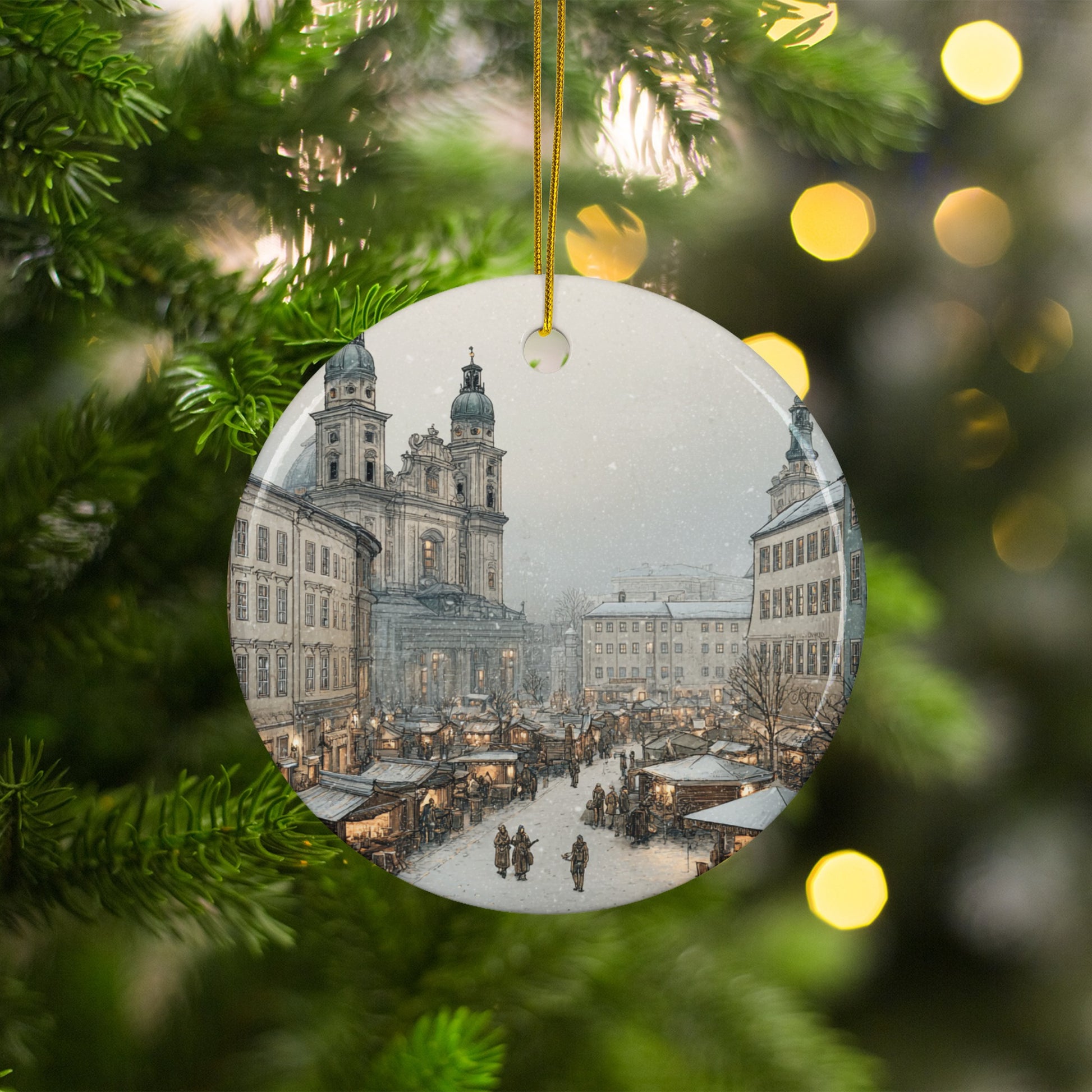 Christmas Village Snow Scene Ornament Product