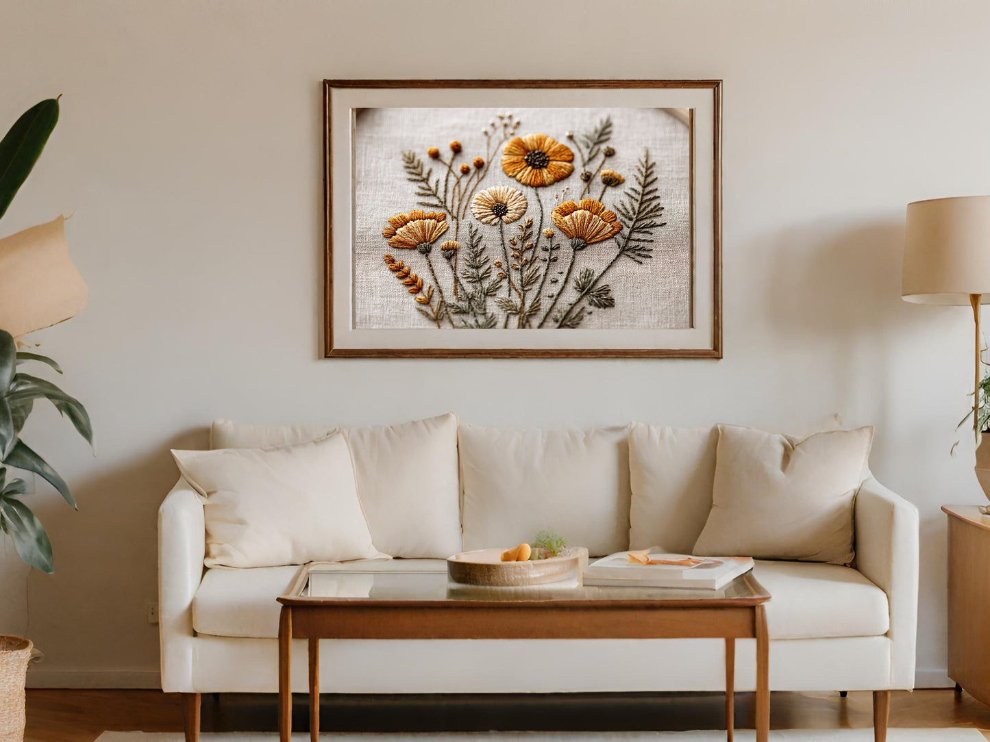 Botanical Embroidered Art Wall Hanging product