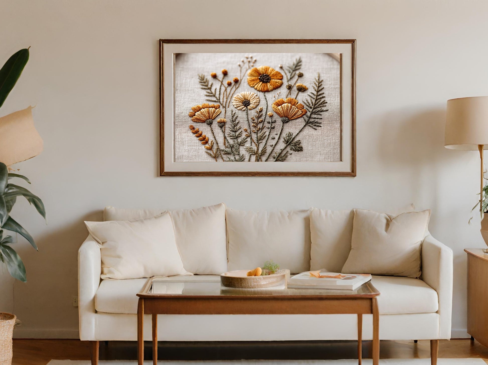 Botanical Embroidered Art Wall Hanging product