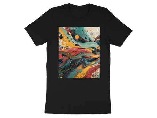 Vibrant Abstract Pattern Artistic Design Dynamic Colorful product type
Abstract art
Colorful pattern
Modern design
Artistic print
Vibrant waves
Unique graphic
Contemporary style
Geometric shapes
Dynamic illustration
Visual art
Creative design
Graphic tee
T-shirt art
Fashion print
Abstract pattern
Bright colors
Abstract design
Wavy lines
Bold print
Cool design