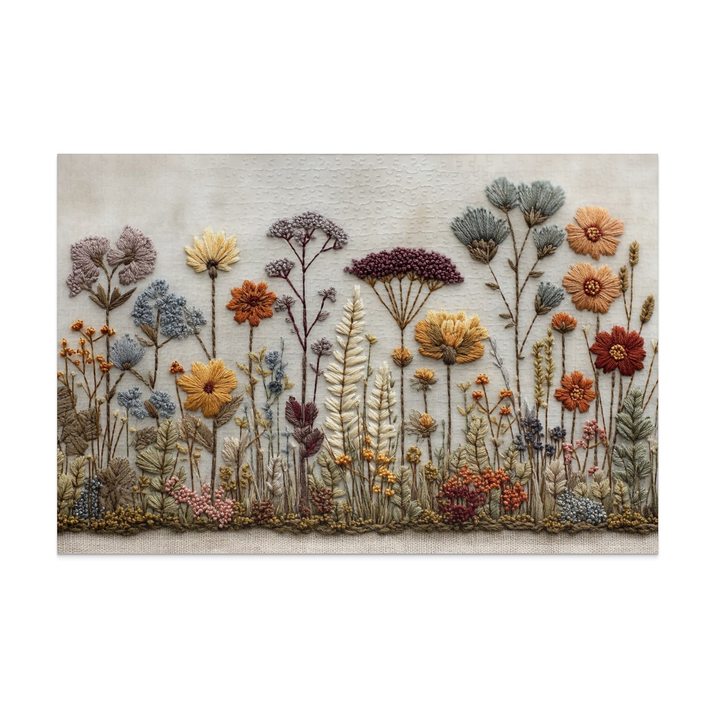 Colorful Embroidered Floral Design Decor Wall Art