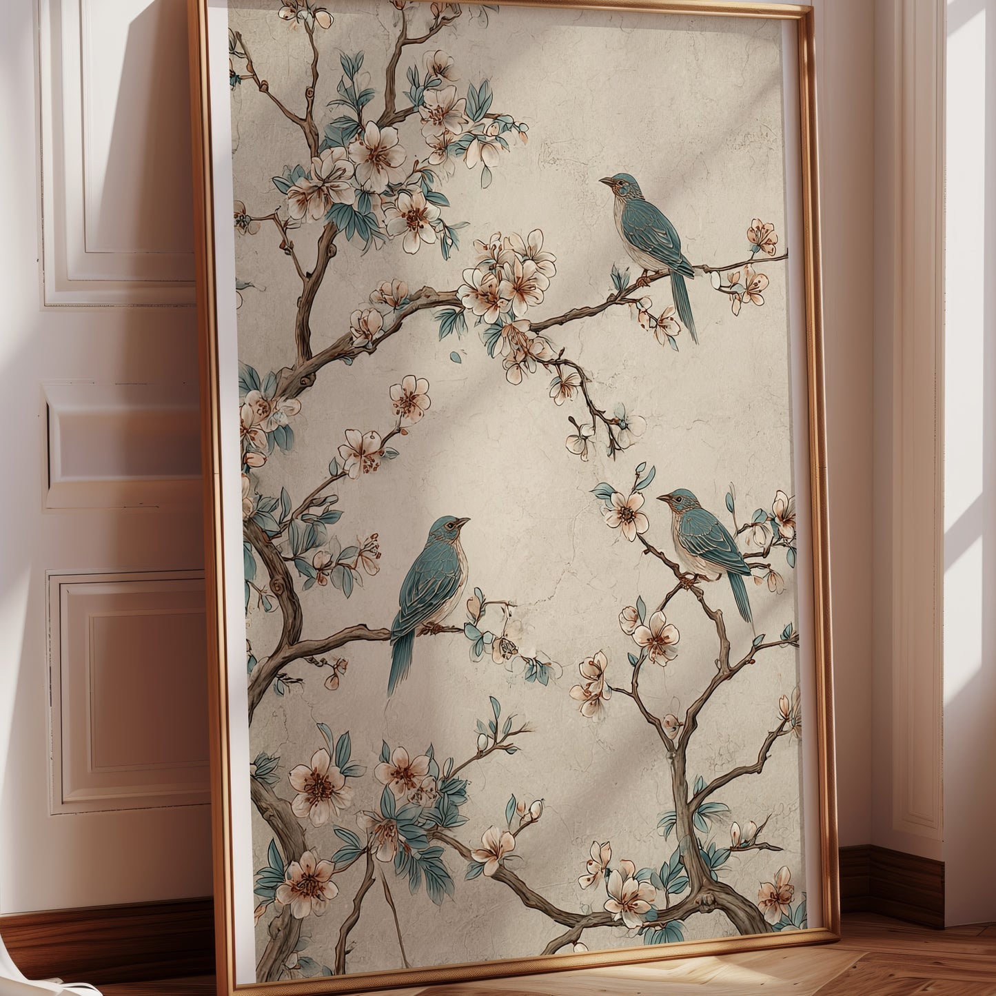 Elegant Bird and Bloom Art Print for Stylish Decor