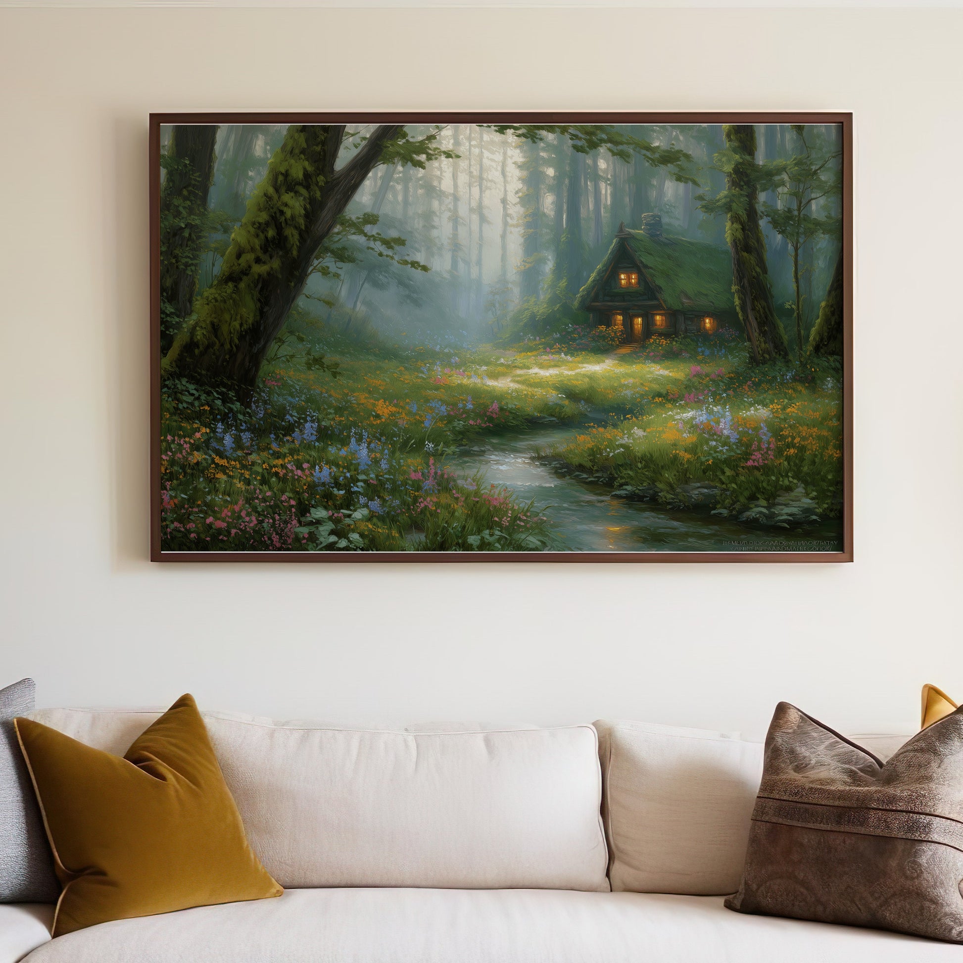 Enchanted Forest Cabin Blooming Meadow Stream product type