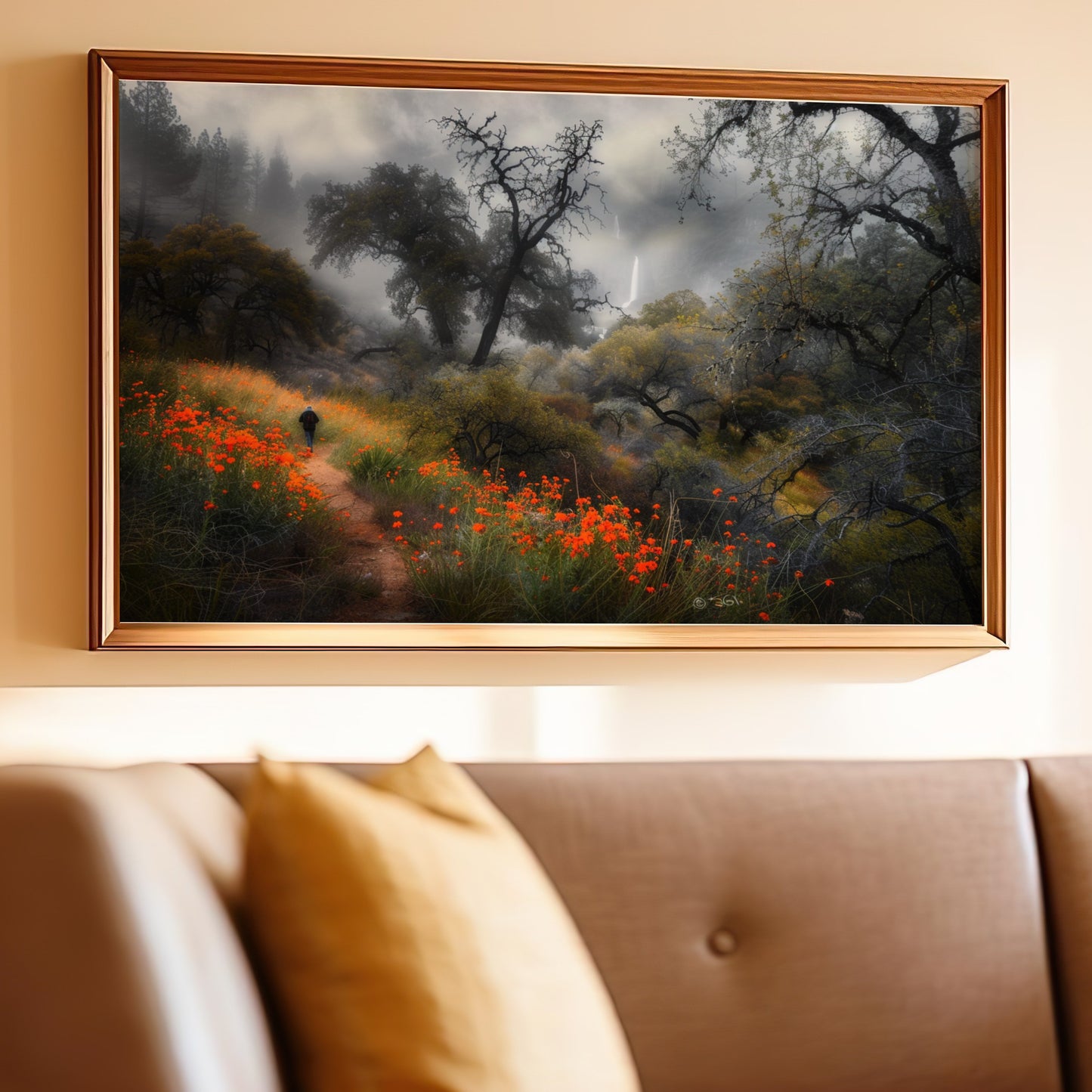 Enchanting Path in Misty Forest Canvas Wall Art Decor