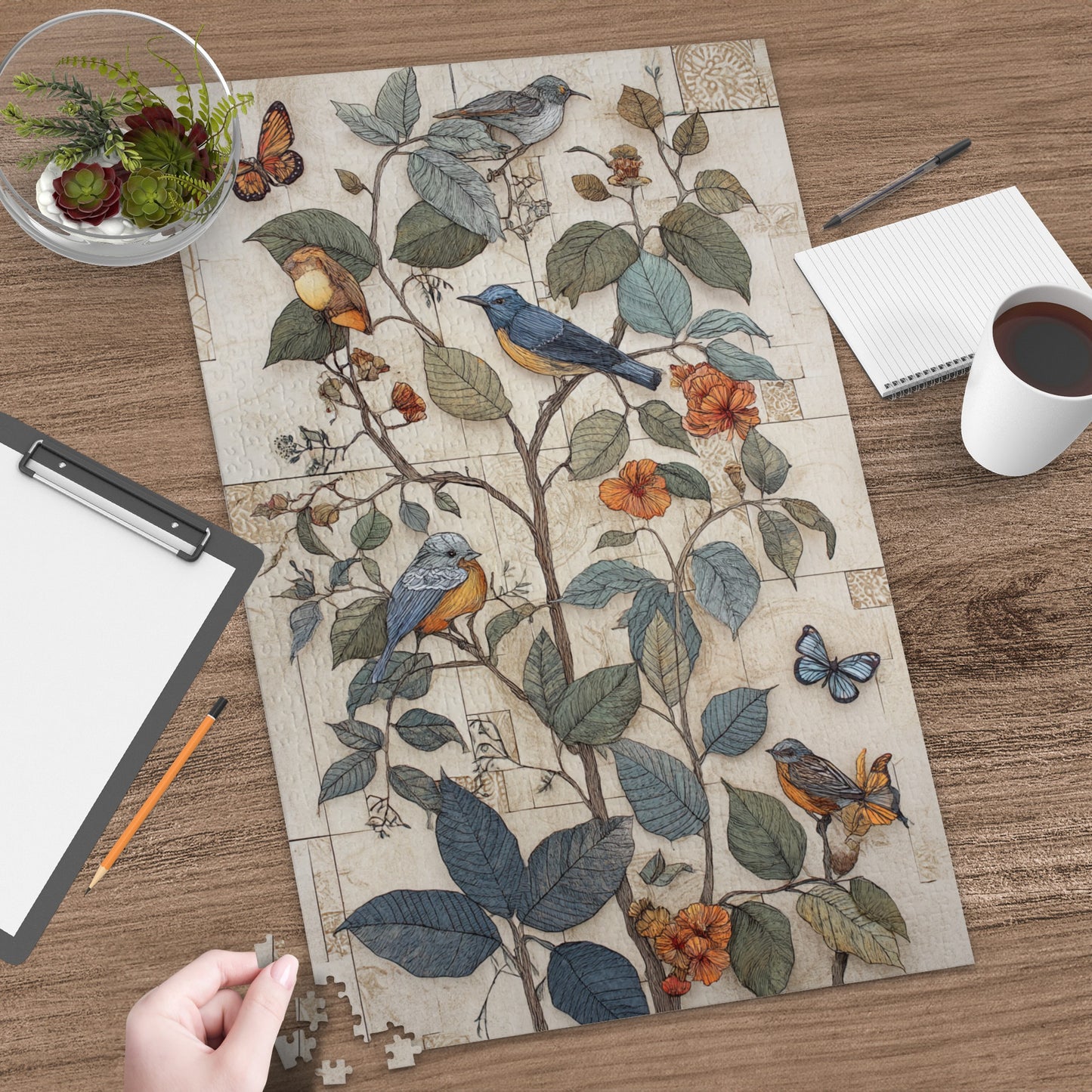 Beautiful Birds and Butterflies Puzzle for Relaxation