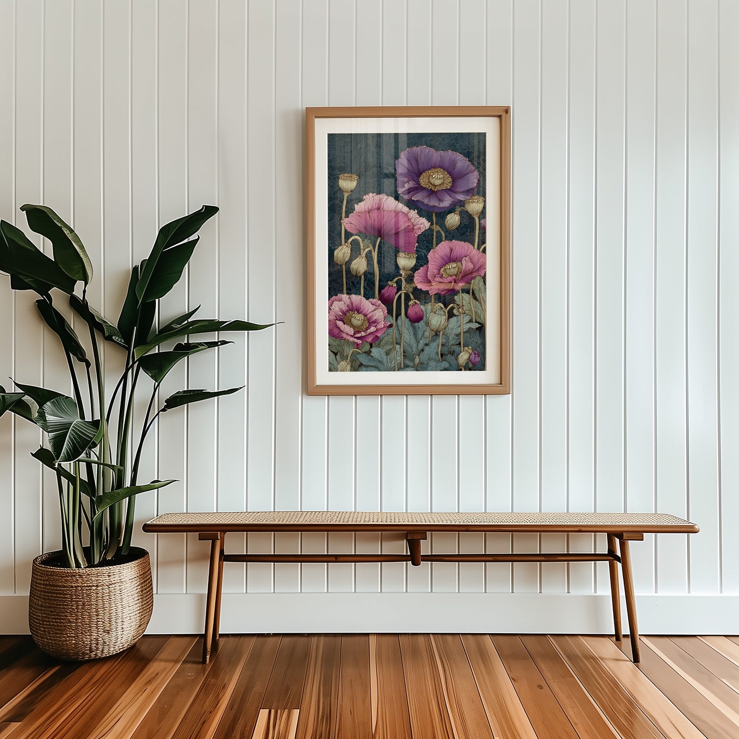 Floral Wall Art with Poppy Flowers for Home Decor