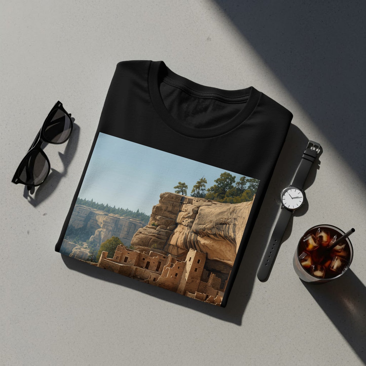 Ancient Cliff Dwelling Scenic Graphic T-Shirt