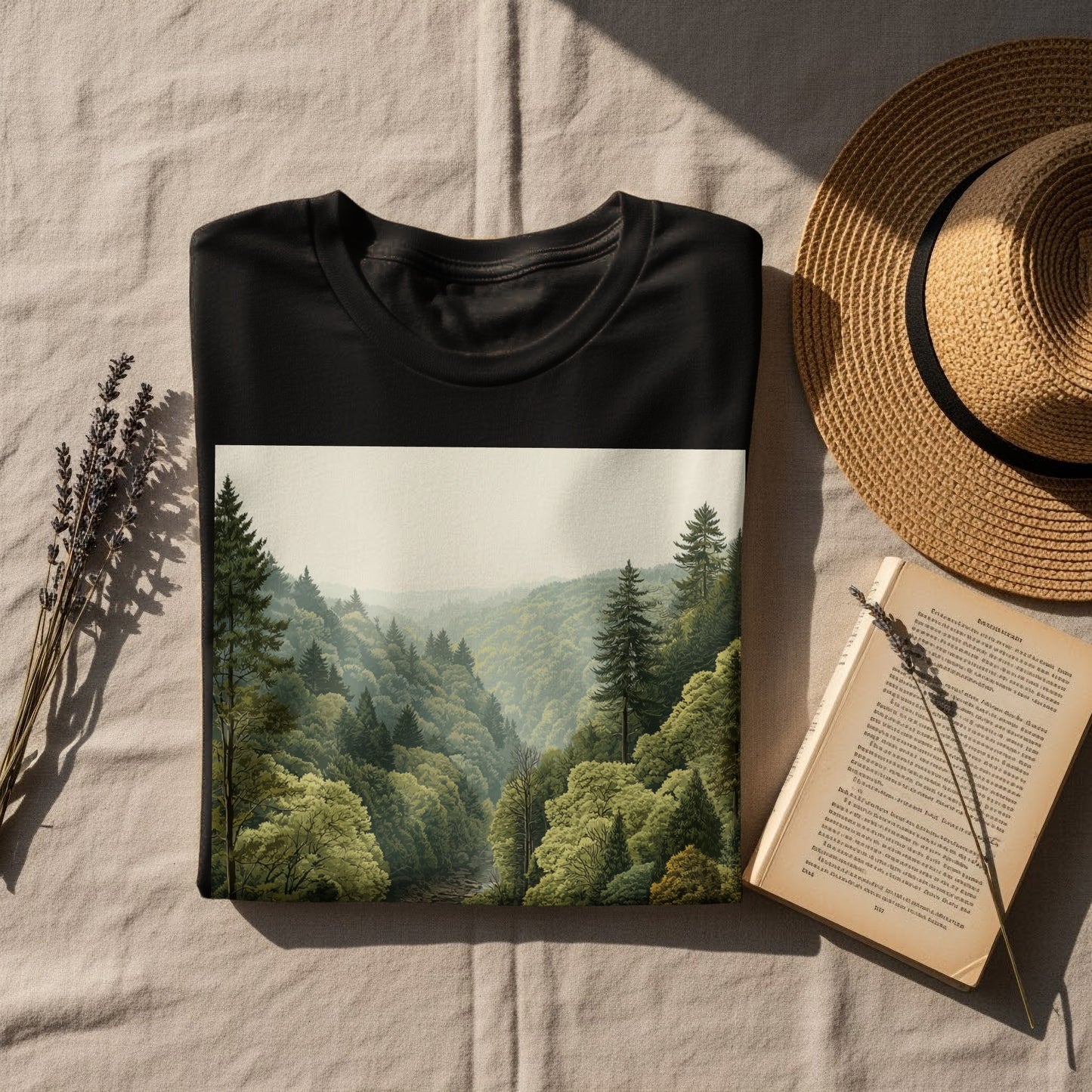 Scenic Forest Landscape Tee with Nature Artwork