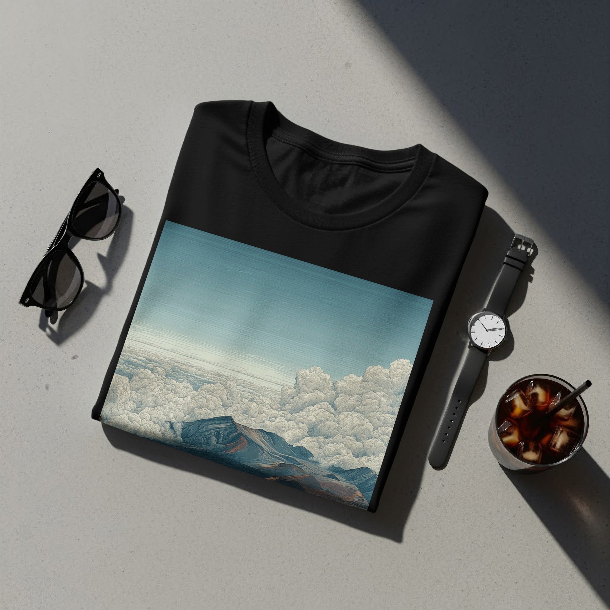 Stunning T-Shirt with Serene Cloudscape Design
