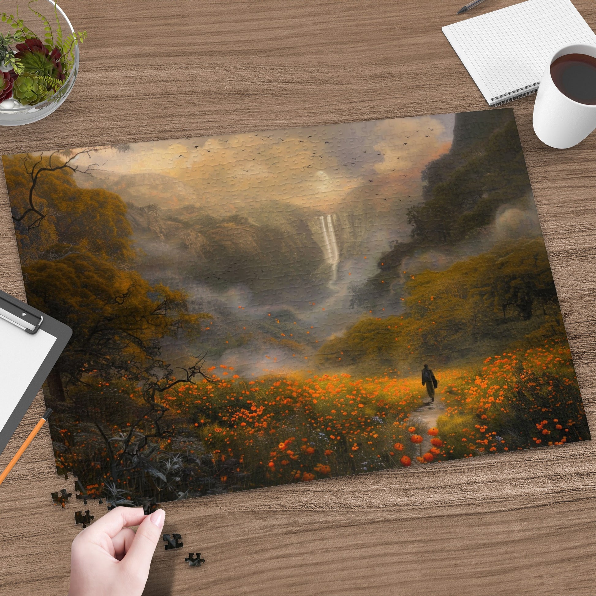 Enchanting Landscape with Waterfall Jigsaw Puzzle