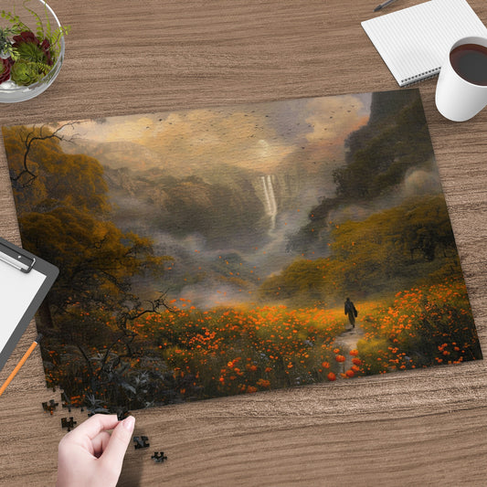 Enchanting Landscape with Waterfall Jigsaw Puzzle