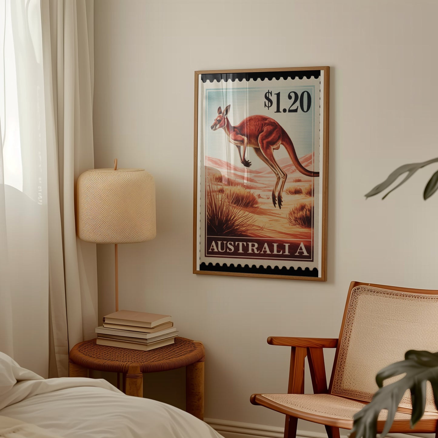 Vintage Australia Wall Art Featuring Kangaroo Design