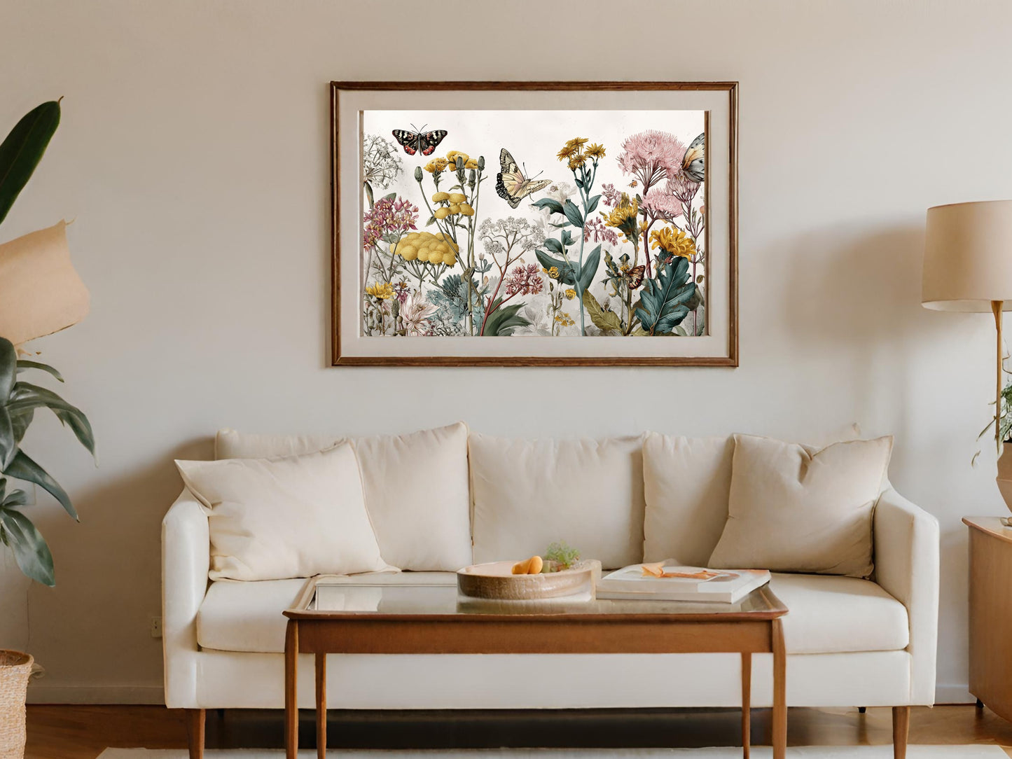 Botanical Wildflower Butterfly Garden Wall Art Decor product type