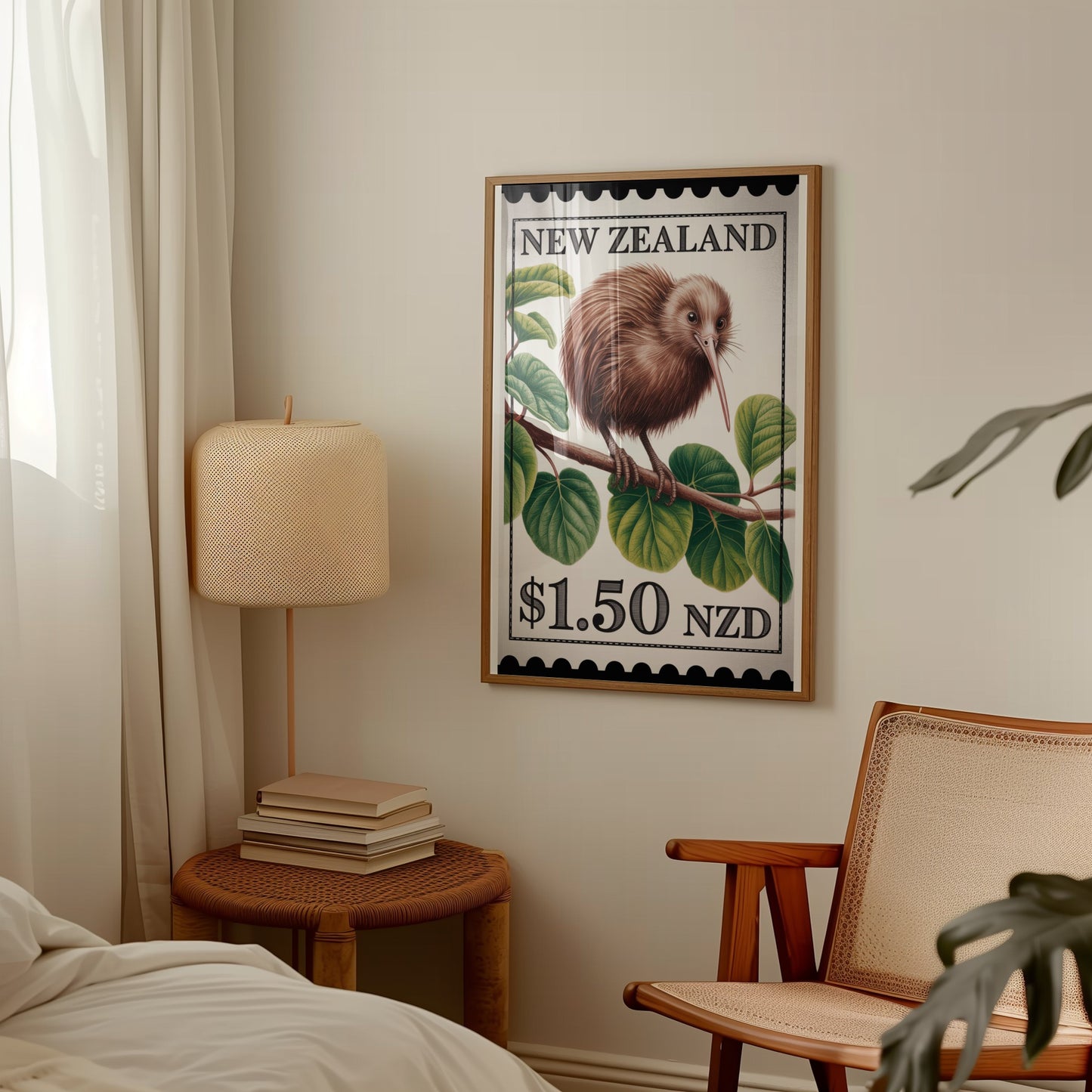 New Zealand Kiwi Stamp $1.50 NZD Wall Art Print