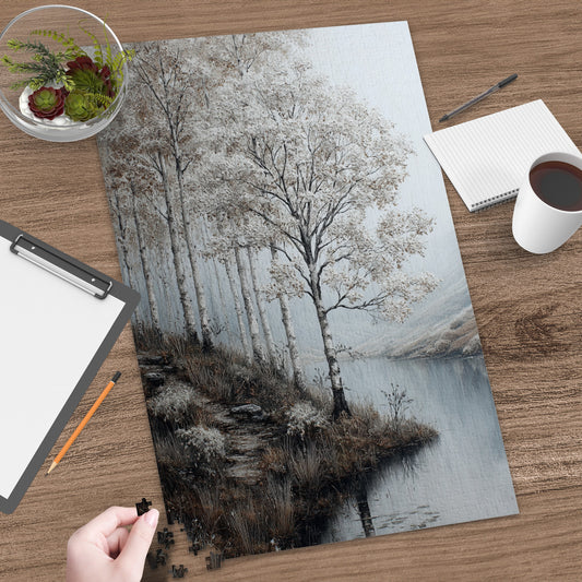 Serene Forest Lake Side Puzzle for a Relaxing Challenge