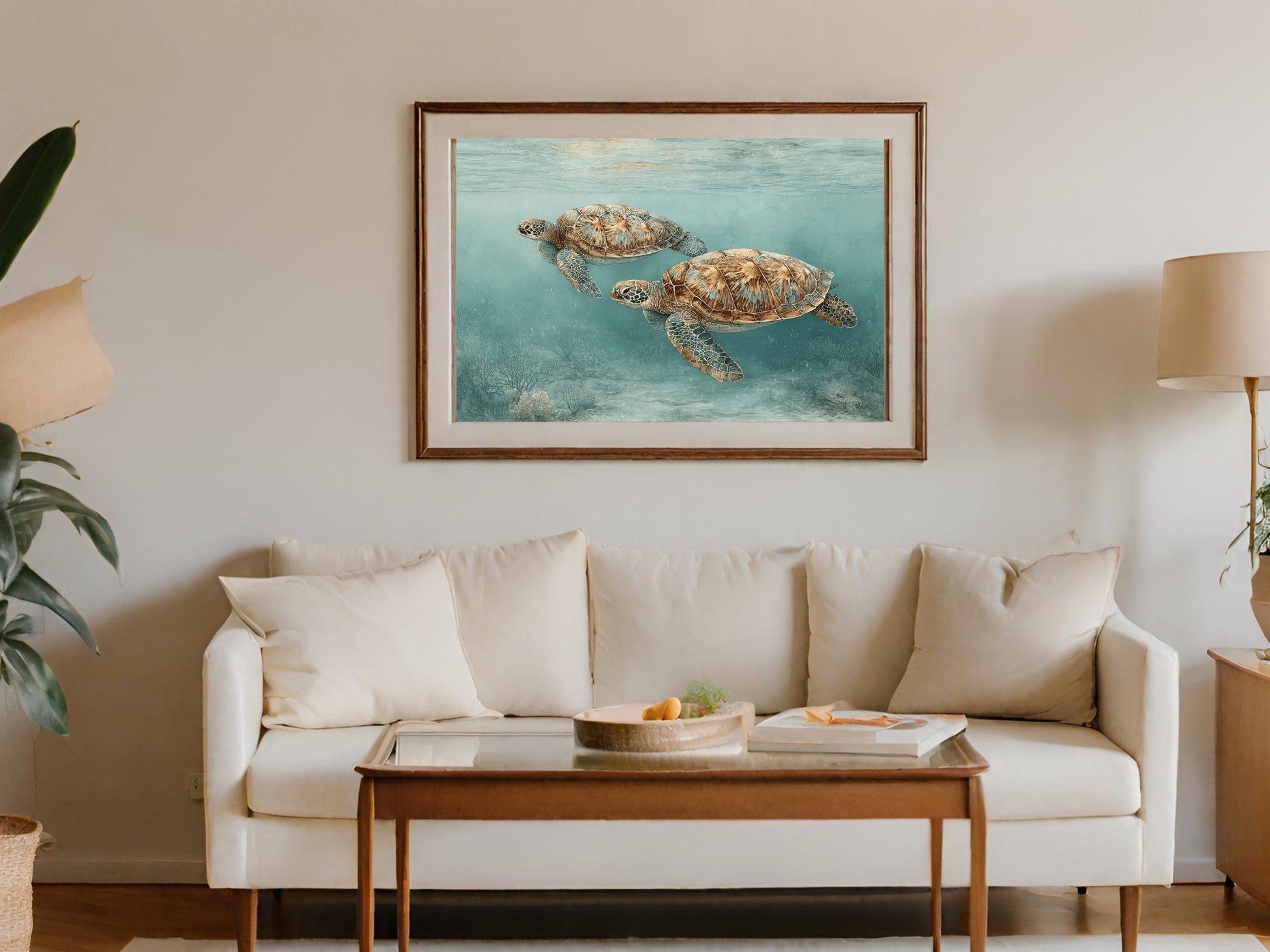 Tranquil Ocean Turtles Wall Art for Your Living Room