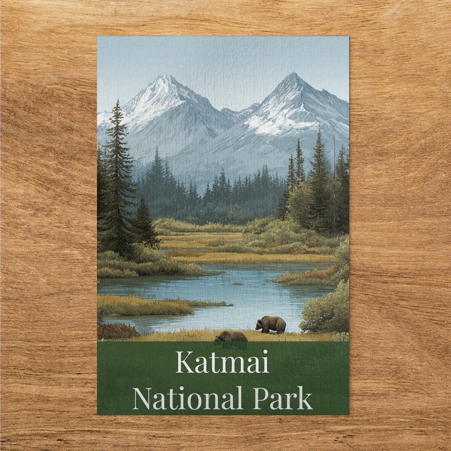 Katmai National Park Mountain Bears Scenic Puzzle