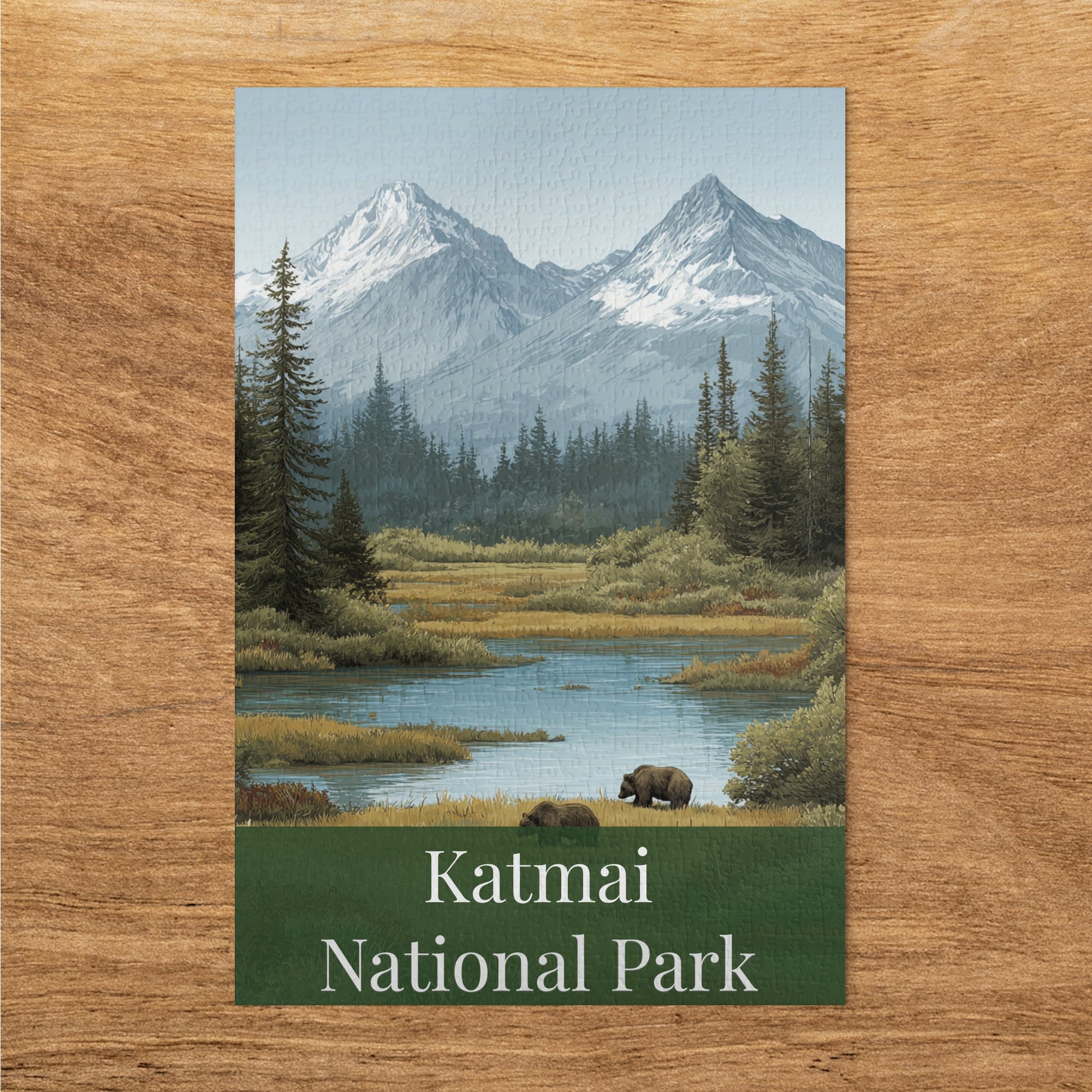 Katmai National Park Mountain Bears Scenic Puzzle