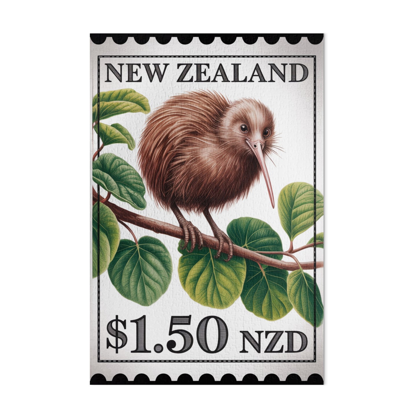 New Zealand Kiwi Bird Collectible Stamp Print