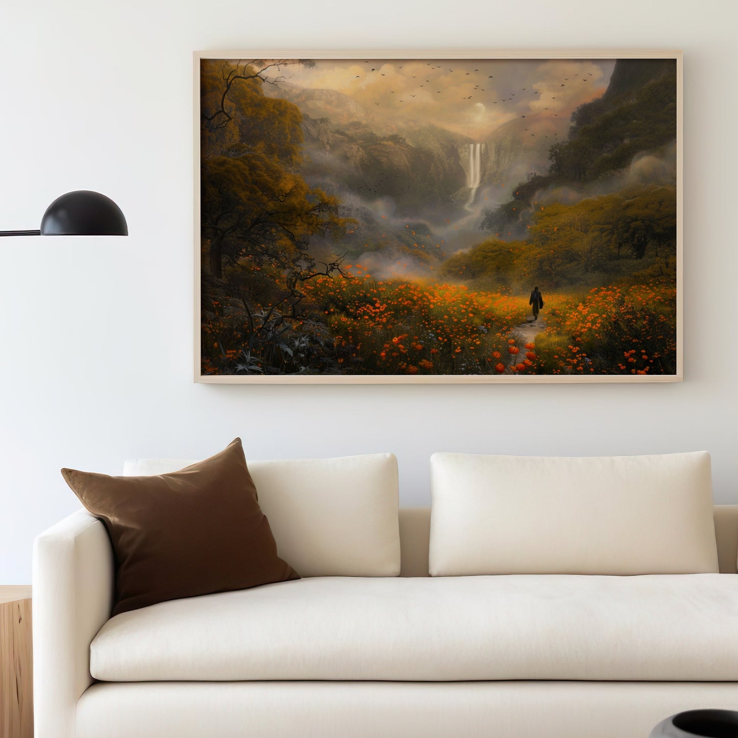 Mystical Forest Landscape Wall Art for Living Room Decor