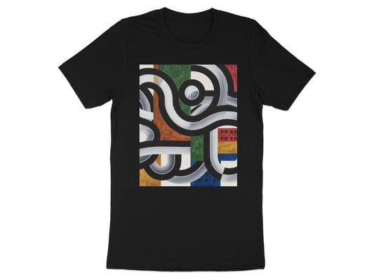Abstract Geometric Art Black Graphic T shirt