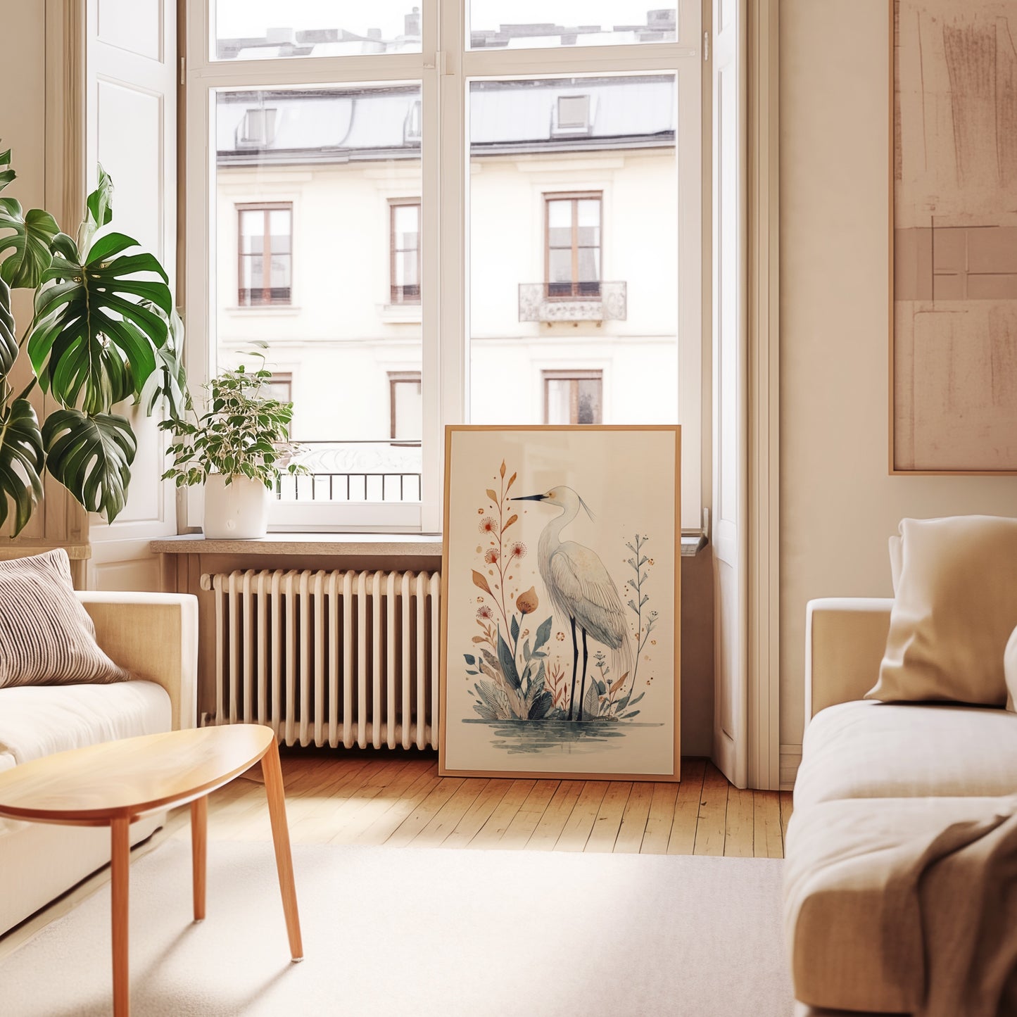 Elegant Heron Illustration for Modern Living Spaces