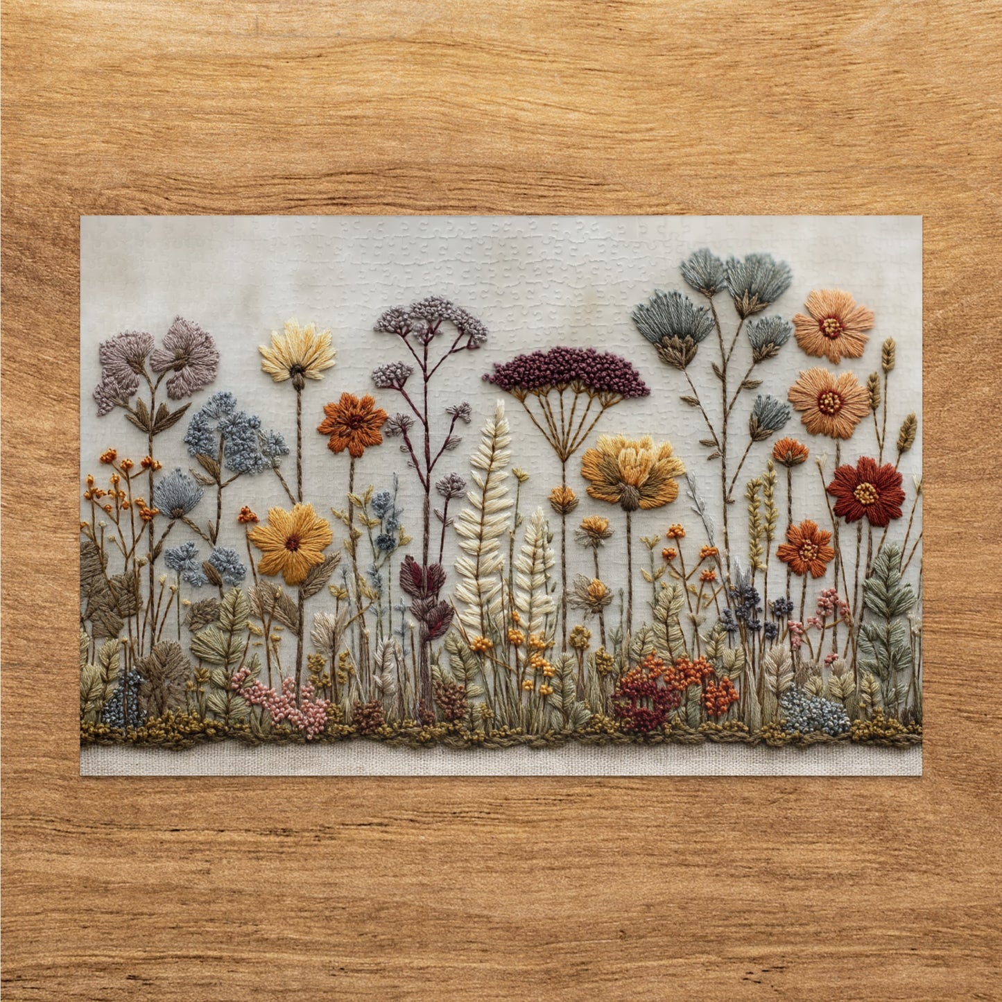 Colorful Embroidered Wildflowers Botanical Art