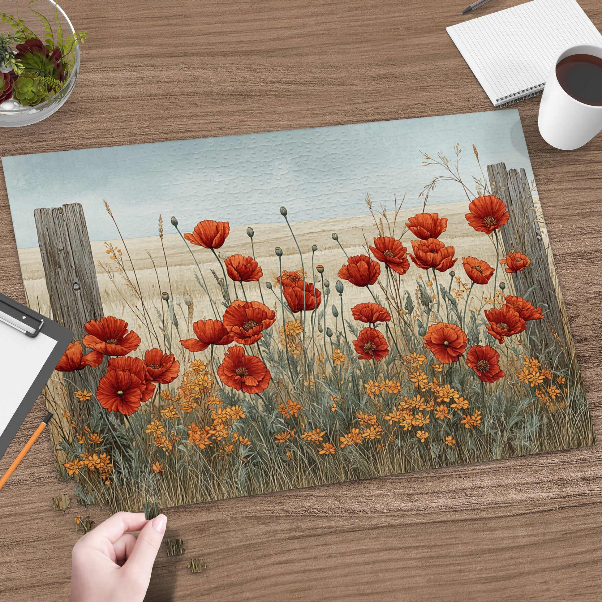 Beautiful Red Poppies in Field Scene Placemat