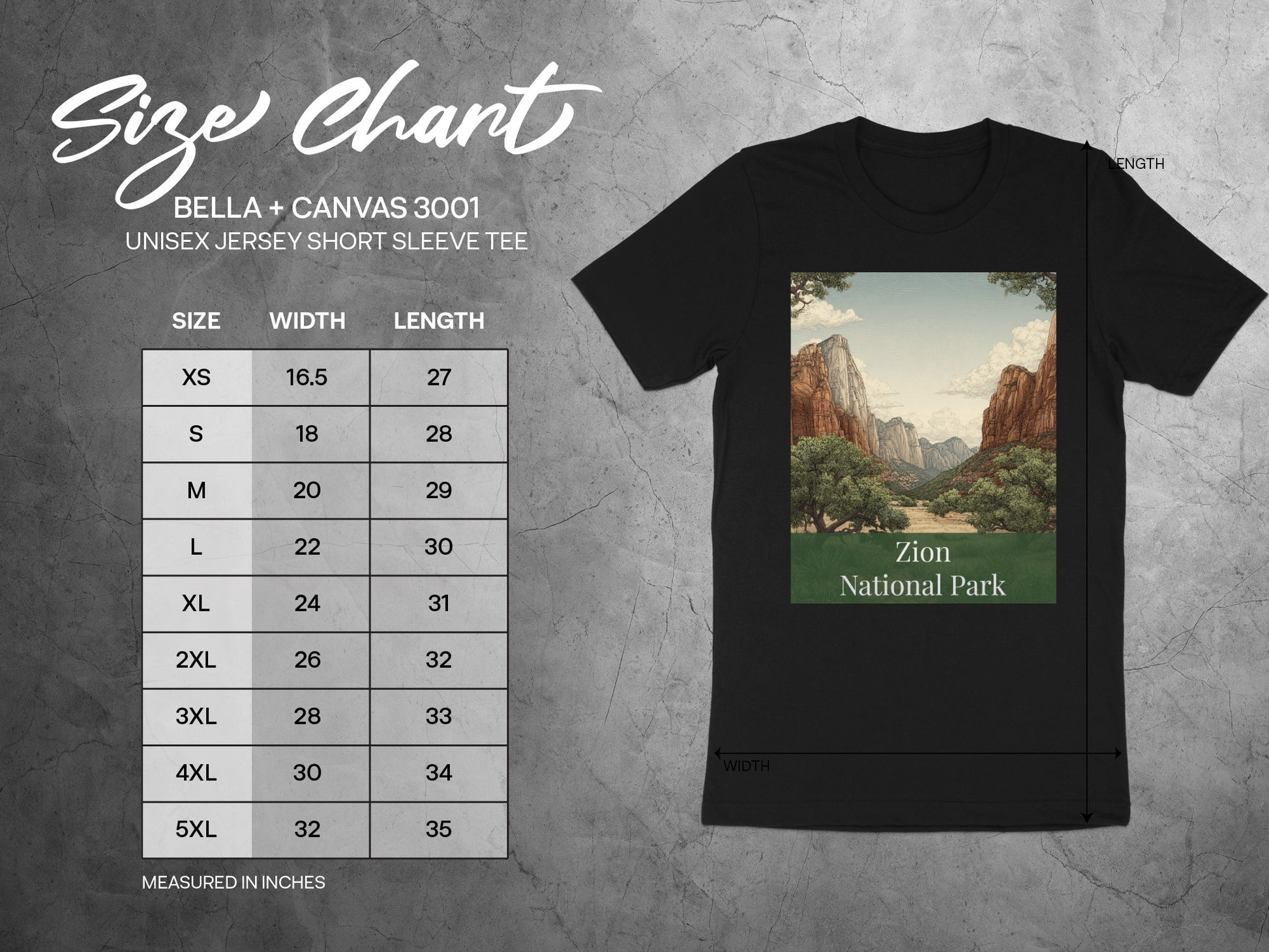 Zion National Park Graphic T Shirt for Nature Lovers