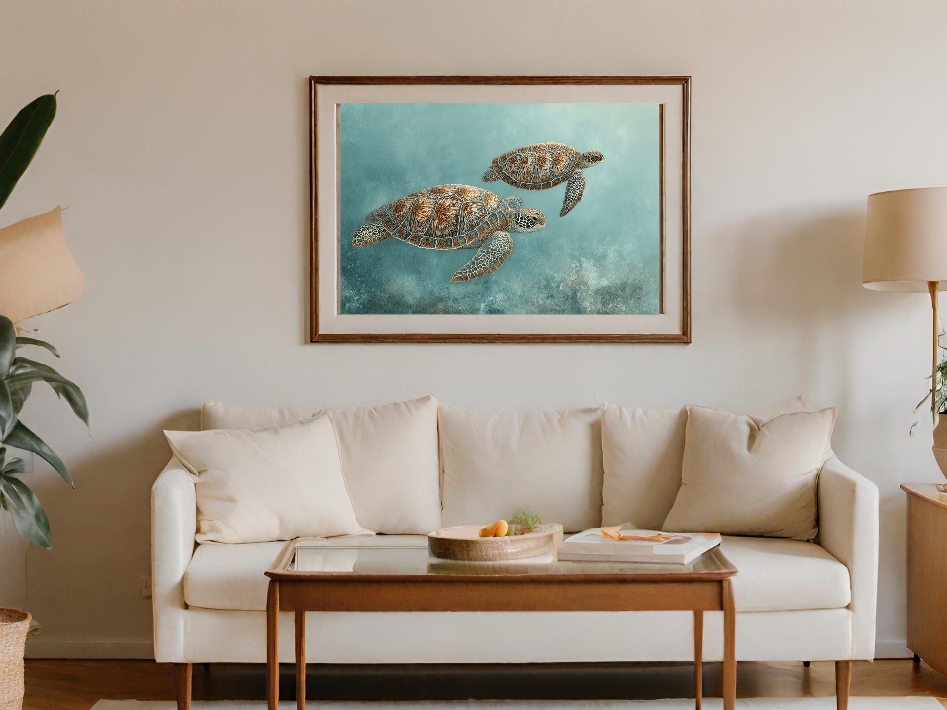 Beautiful Sea Turtles Wall Art Home Decor Canvas