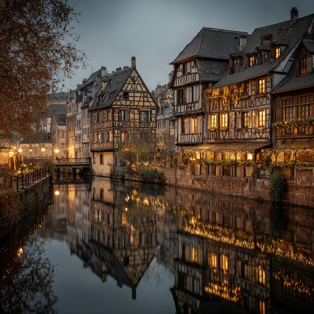 Enchanting Evening Canal View European Cityscape product