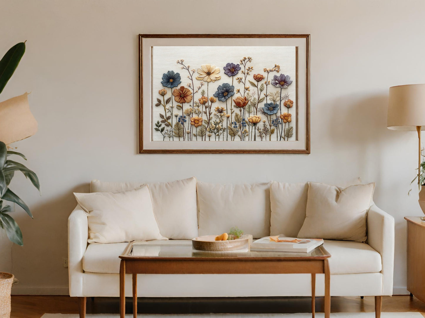 Colorful Wildflower Artwork for Living Room Decor