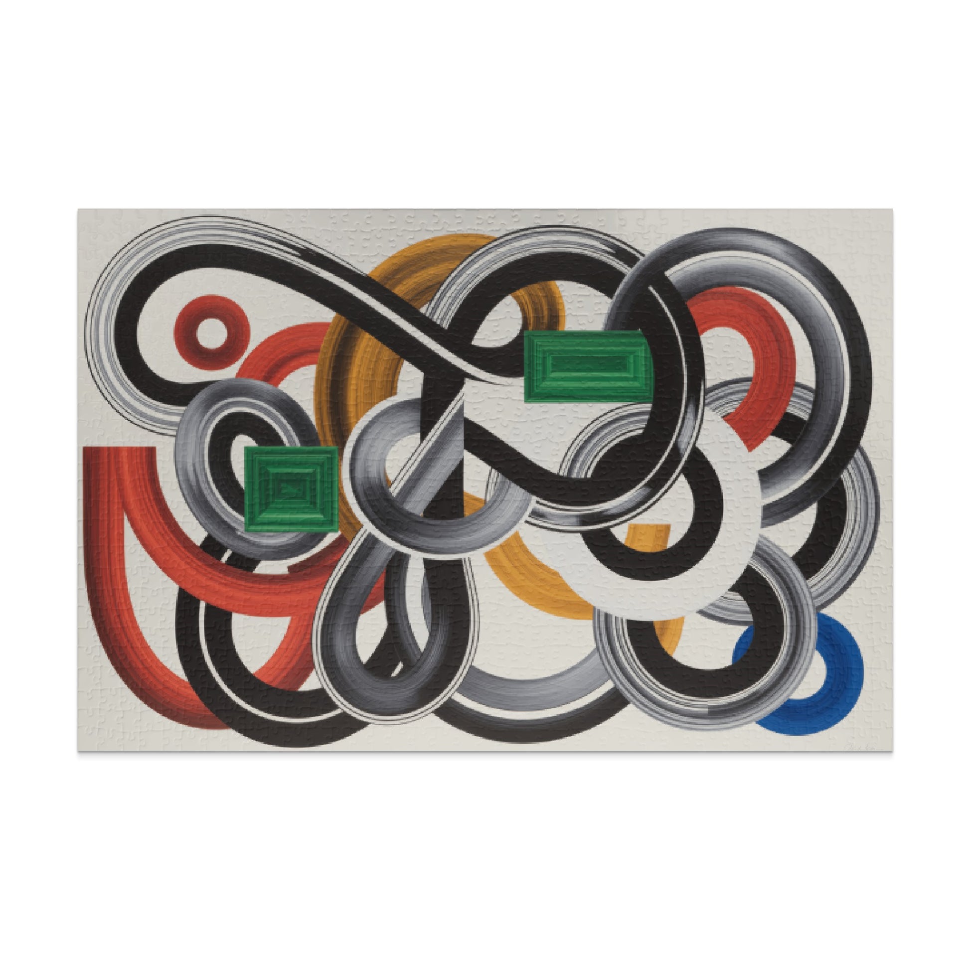 Modern Abstract Art Colorful Swirls Design Puzzle