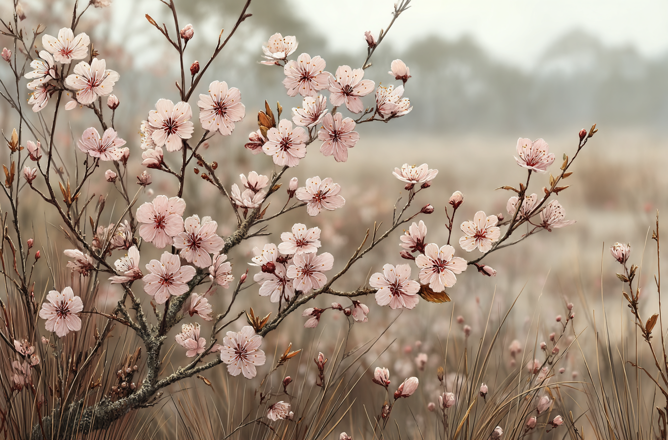 Elegant Springtime Blossom Scene Wall Art Decor