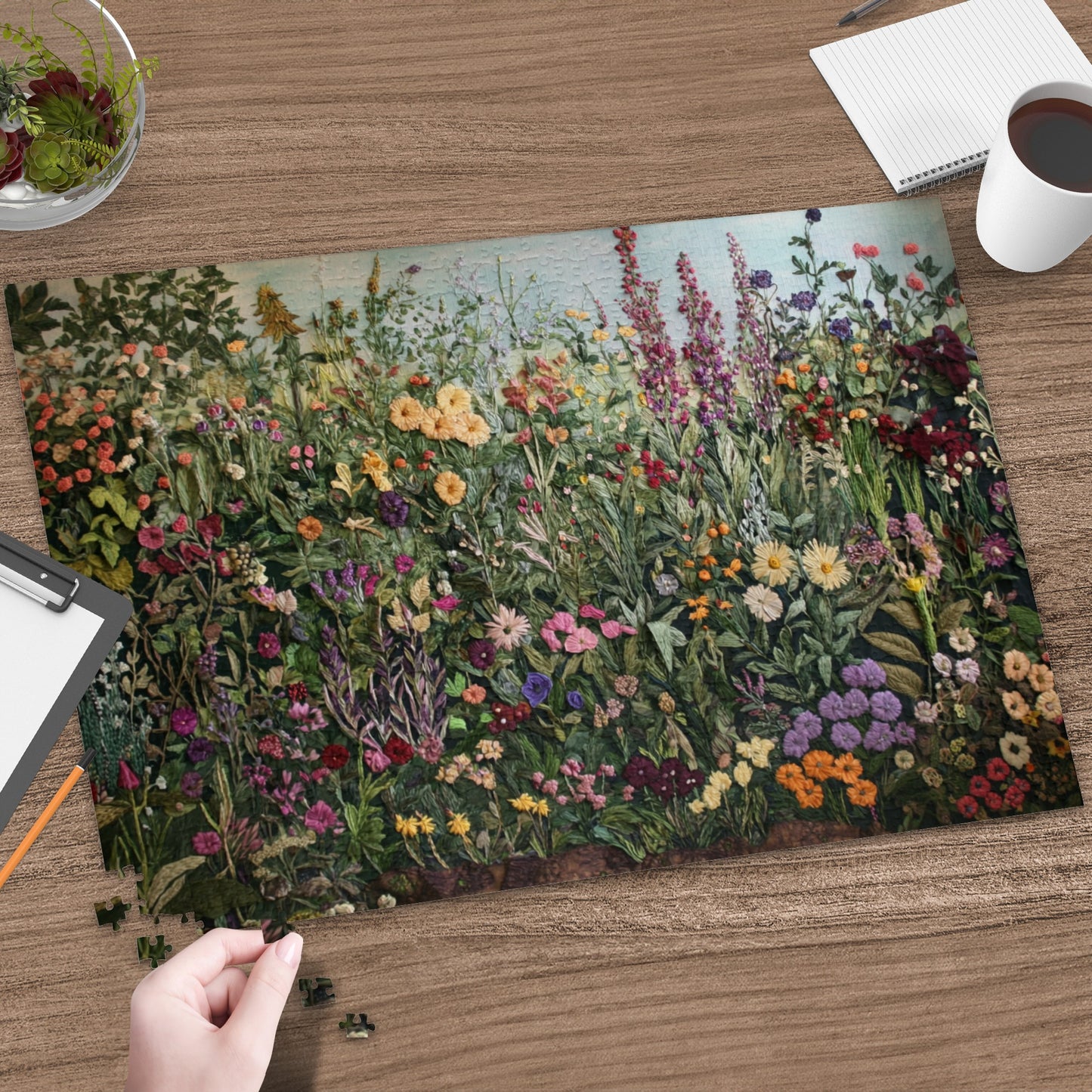 Beautiful Colorful Garden Embroidery Puzzle Product