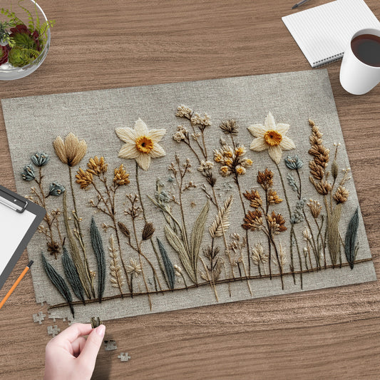 Beautiful Embroidered Floral Pattern Puzzle