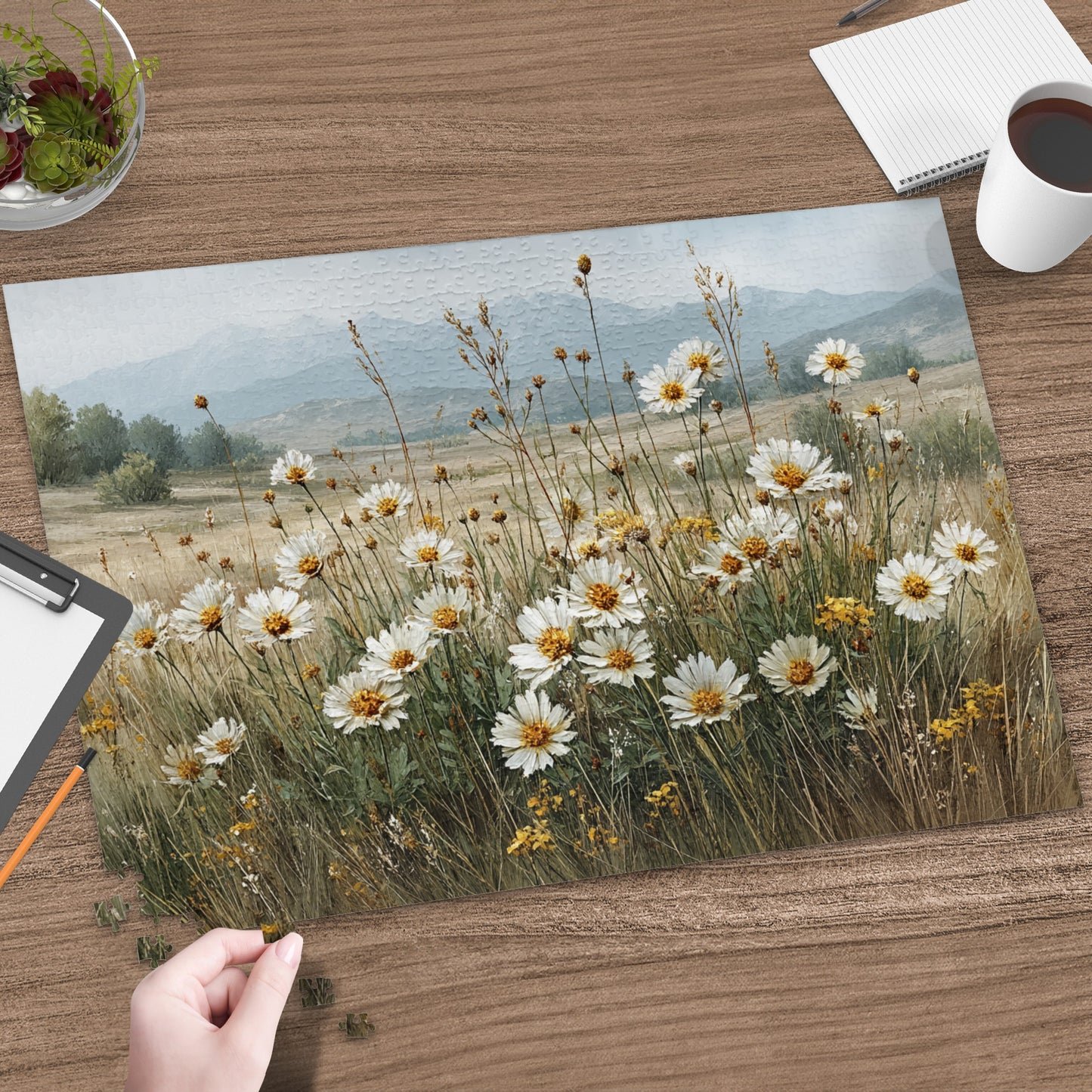 Wildflower Field with Daisies Table Mat