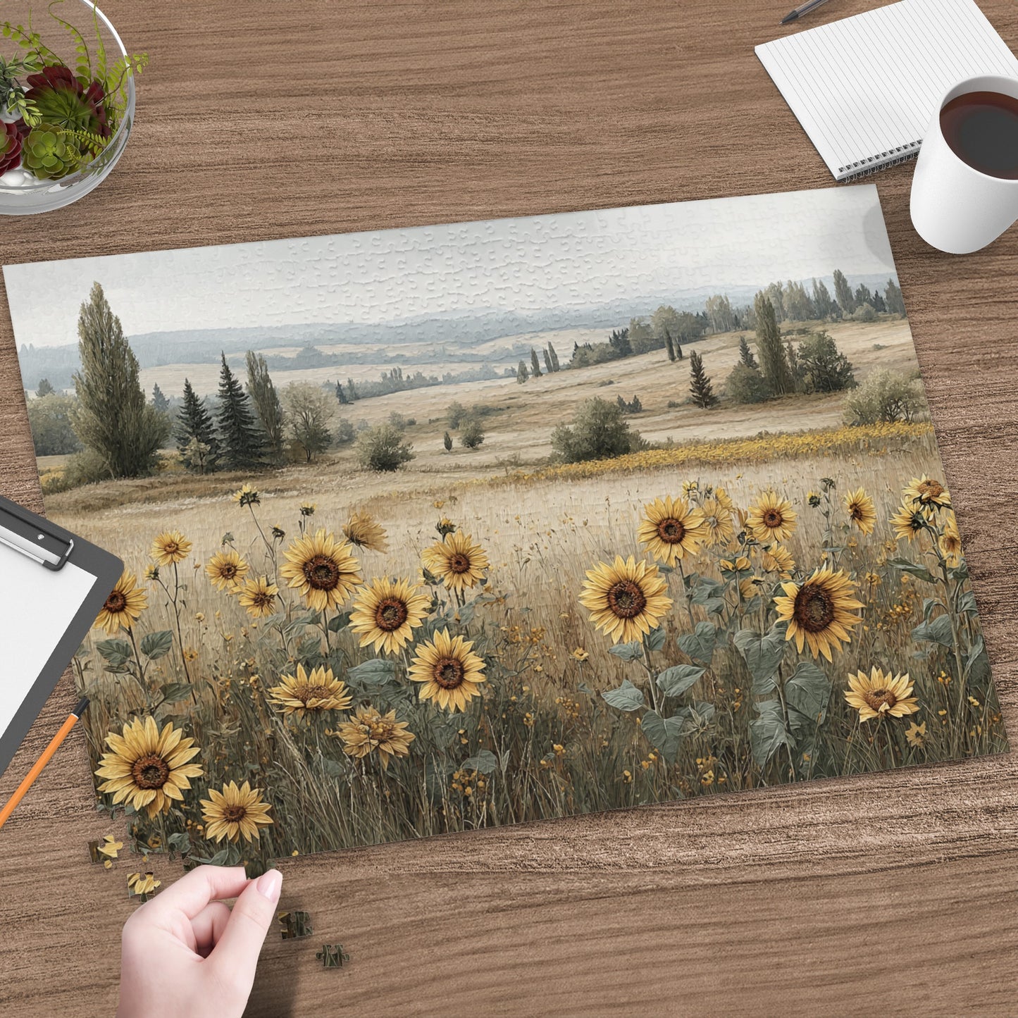 Beautiful Sunflower Field Scenic Landscape wall art