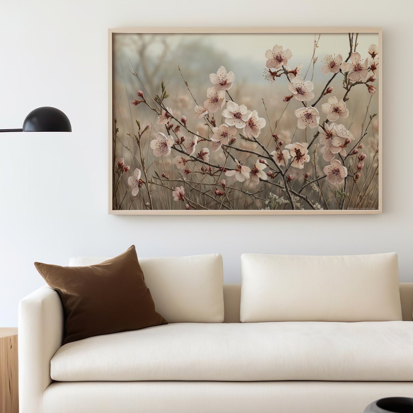 Elegant Framed Cherry Blossom Art Print for Home Decor