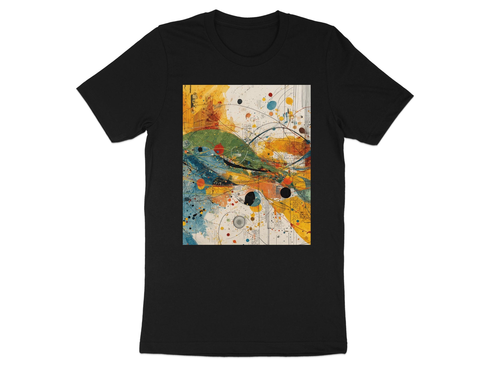 Vibrant Abstract Geometric Artwork Splatter Circles Dots product type