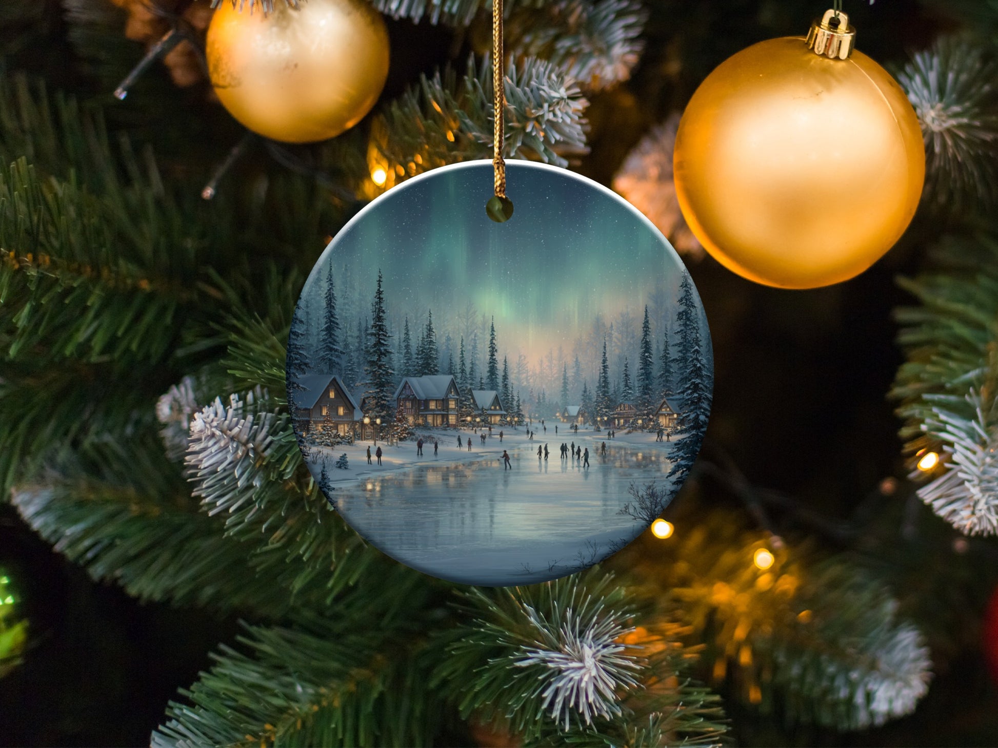 Serene Winter Landscape Christmas Tree Ornament